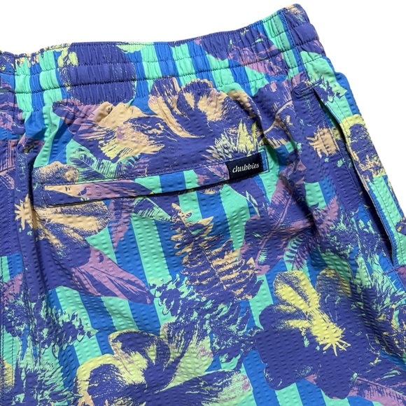 Chubbies Classic Swim Trunks 5.5" The Sunday Linners Seersucker Size XL NEW - Picture 4 of 7